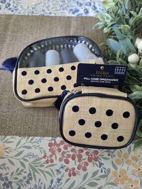 Trina Turk Nat Navy Polka Dot Travel Set
